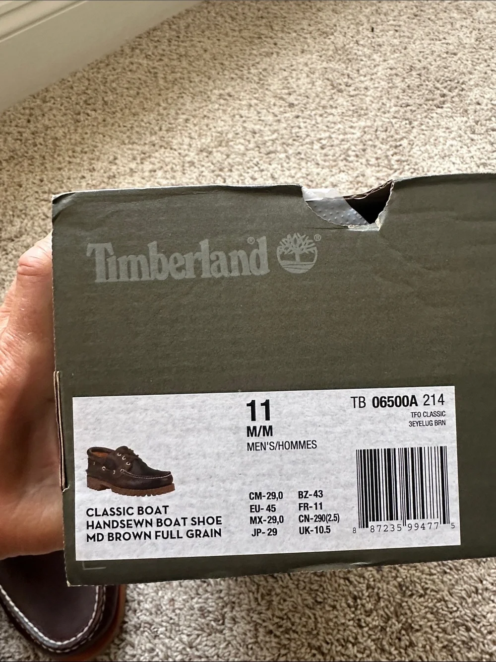 Timberland Men's Dark Brown Leather Boat Shoes